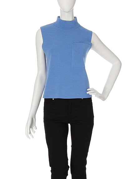 ポケットノースリーブタートルプルオーバー