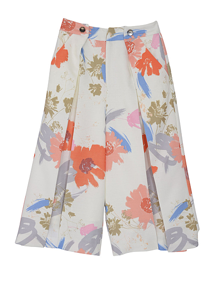 モダンオータムフラワーラップパンツ