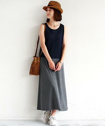 BYSF ∵レース×カットソーマキシワンピース