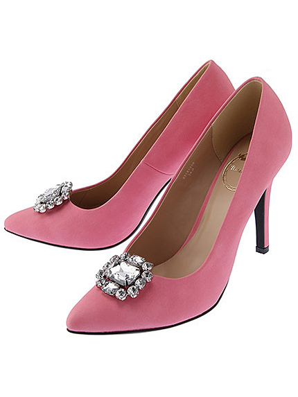 ビジュー付パンプス