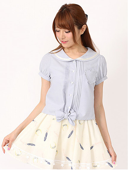 前結びセーラーカラーブラウス