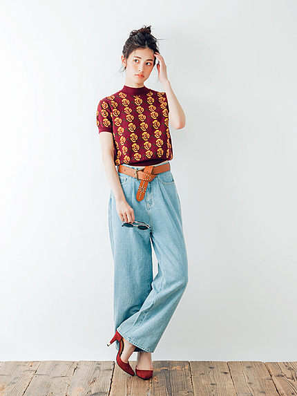 【dazzlin】デニムワイドパンツ