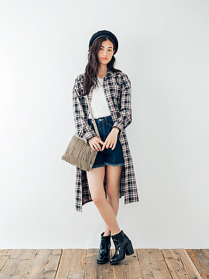 【dazzlin】チェックロングシャツ