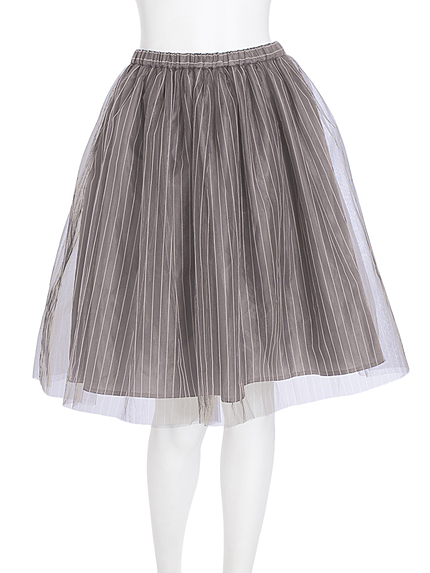 【W】ストライプハードチュールスカート