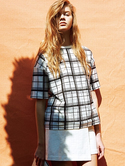 W CHECK OVER Tシャツ