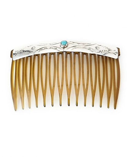 BY Navajo Design シルバー×ターコイズ ヘアコーム