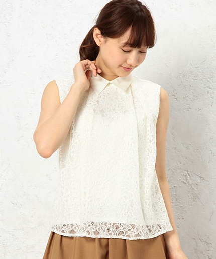 GO エリツキ LACE N/SL プルオーバー カットソー