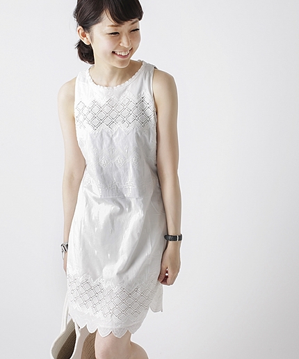 EYELET TANK DRESS