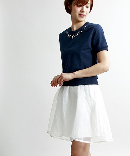 WEGO/オーガンジーフレアスカート