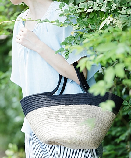 コットンハンドルビック麻バッグ