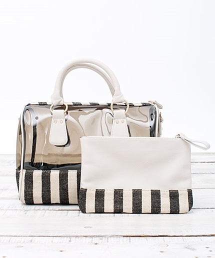 ポーチ付きビニール×ボーダー