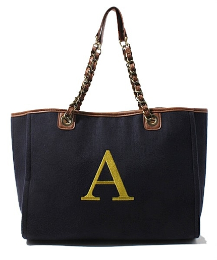 イニシャルフェルトトートバック