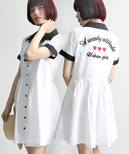 WEGO/ボーリングシャツワンピース