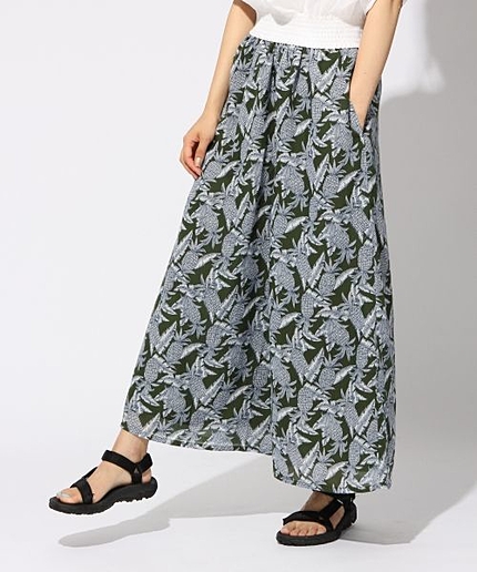 Pパイナップルプリントフレアパンツ