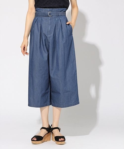 TCデニムベルトガウチョパンツ