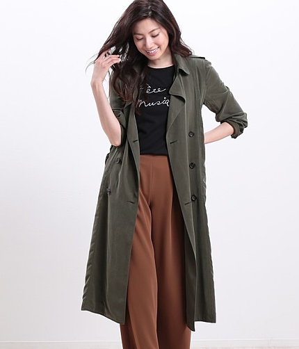 ベルテッドロングトレンチコート