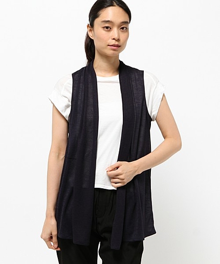 【洗える！】ソアリネン天竺ロングベスト