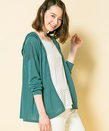 Co/Aceシルクパーカーカーディガン