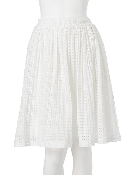 【W】格子レースギャザースカート