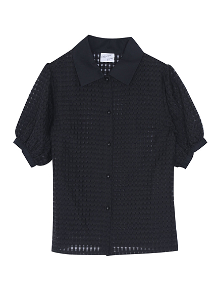 チェックパフスリーブシャツ