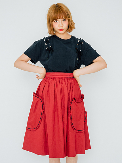 レースアップBigTシャツ