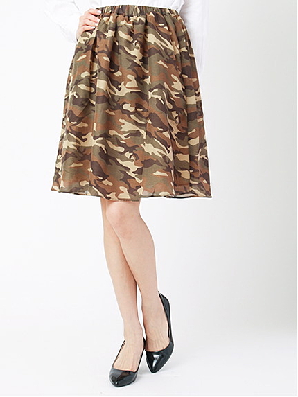 カモフラージュプリントスカート 1501299-21-18-11