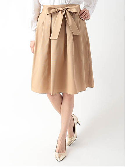 グログランウエストリボンスカート 1501266-21-12-11