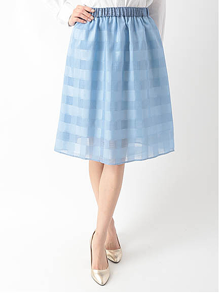 ブロックチェックスカート 1501192-21-12-11