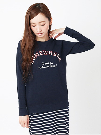 ミニ裏毛顔料プリント(SOMEWHERE) 1202926-21-18-11