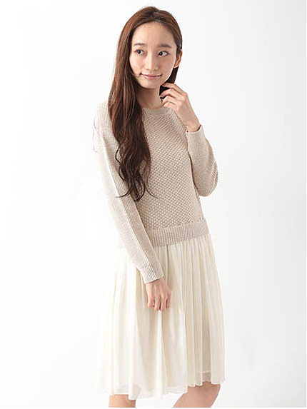 鹿の子×チュールドッキングワンピース 1101882-12-12-11