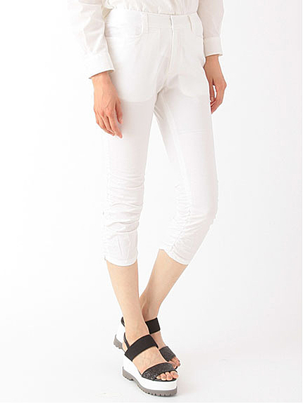 裾シャーリングパンツ