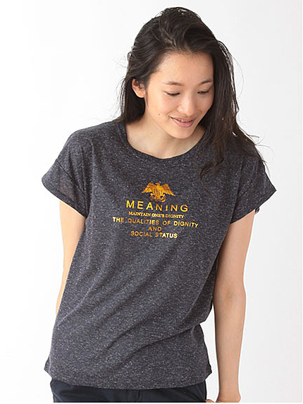 前身頃プリント 半袖TEE