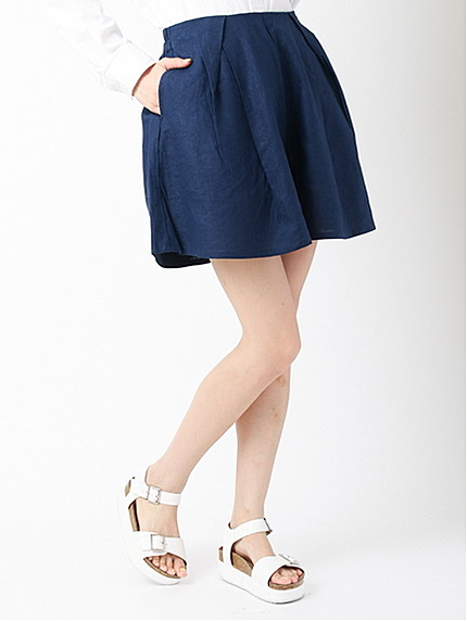 ・タックハーフキュロットパンツ