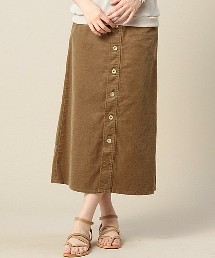 BY フロントボタンAラインロングスカート