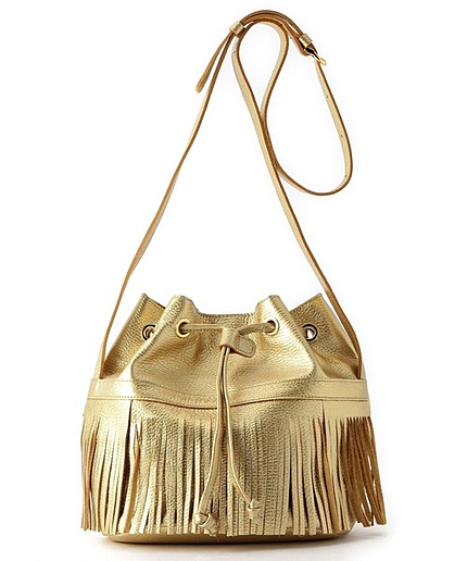 BY REGALO別注 レザーメタリックフリンジドロストショルダー