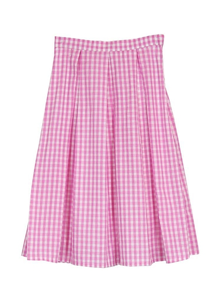 ギンガムチェックミディ丈スカート
