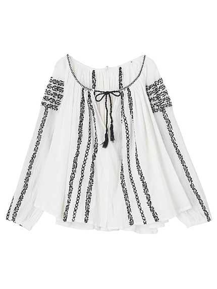 刺繍コットンブラウス