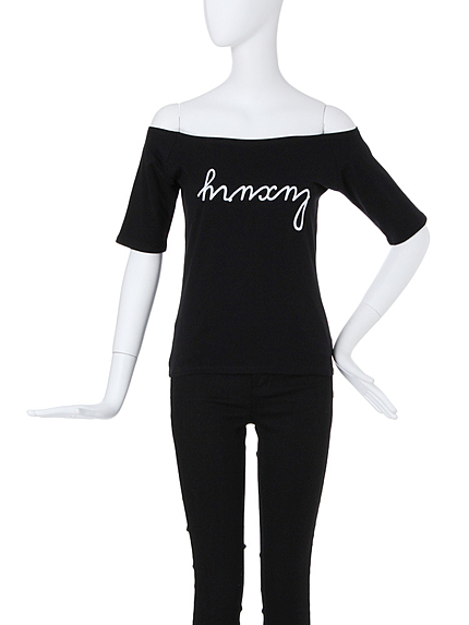 【CASUAL】ロゴオフショルTシャツ