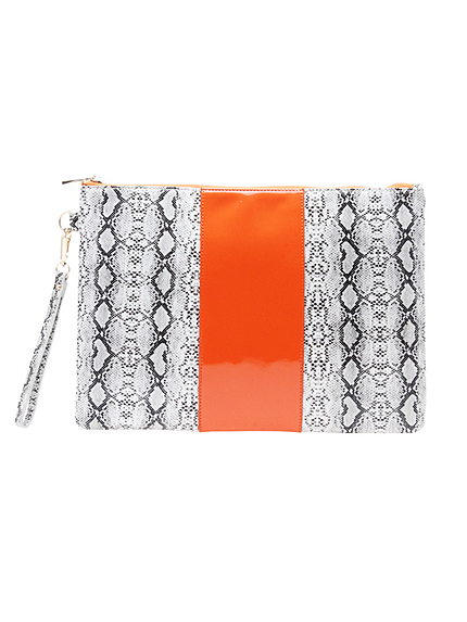 【MODE】カラーブロックパイソンクラッチBAG