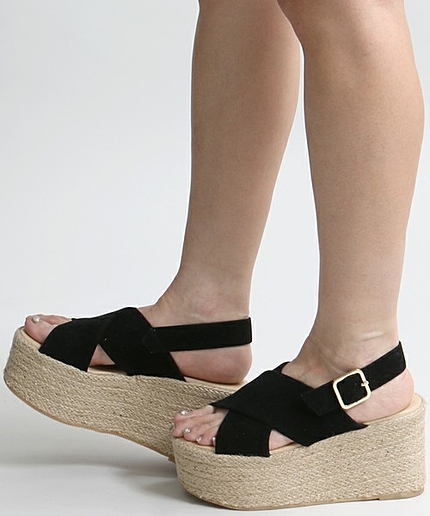 WEGO/厚底クロスサンダル