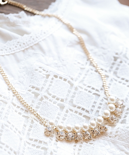 パール×ビジューチェーンネックレス