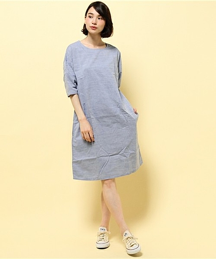 [GIORDANO]ルーズシルエットリネンワンピース