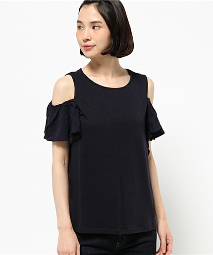 WEGO/ラッフルスリーブTシャツ