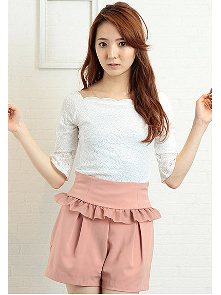 ウエストフリルショートパンツ