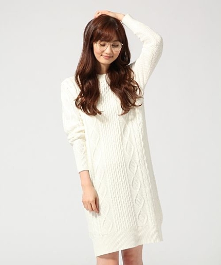 【WEB限定先行予約】7ゲージケーブルニットワンピース