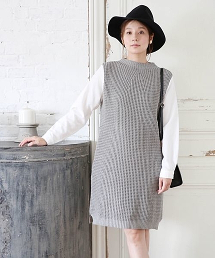 【WEB先行予約】５Ｇソデフハクニットワンピース