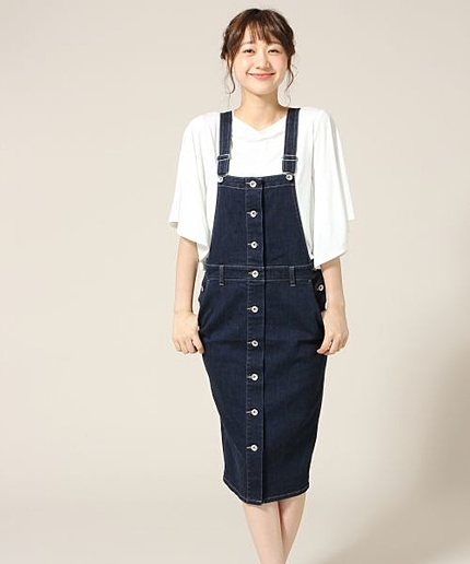 ★先行予約アイテム★デニムマエボタンジャンスカ