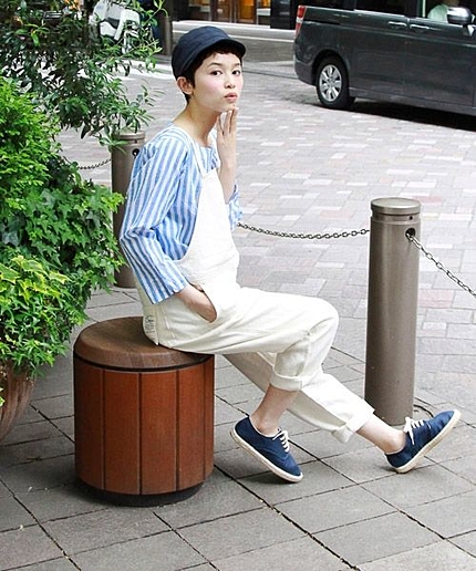 コットンリネンデニムサロペット