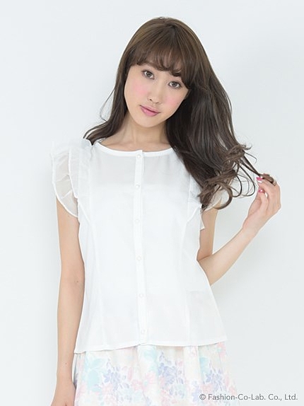 フリルスリーブブラウス