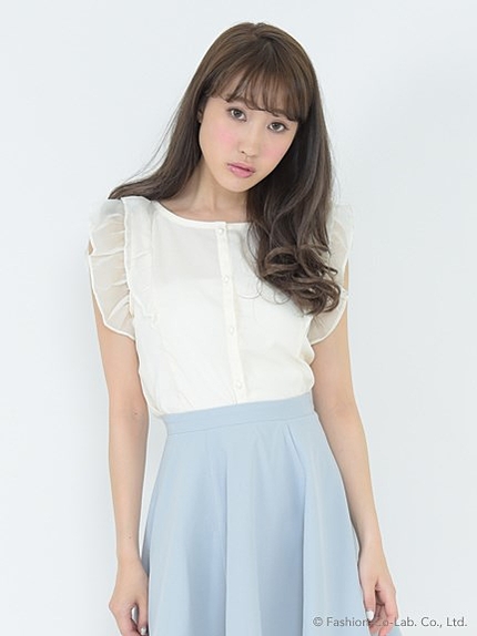 フリルスリーブブラウス